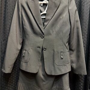 Gray Blazer and Skirt Set